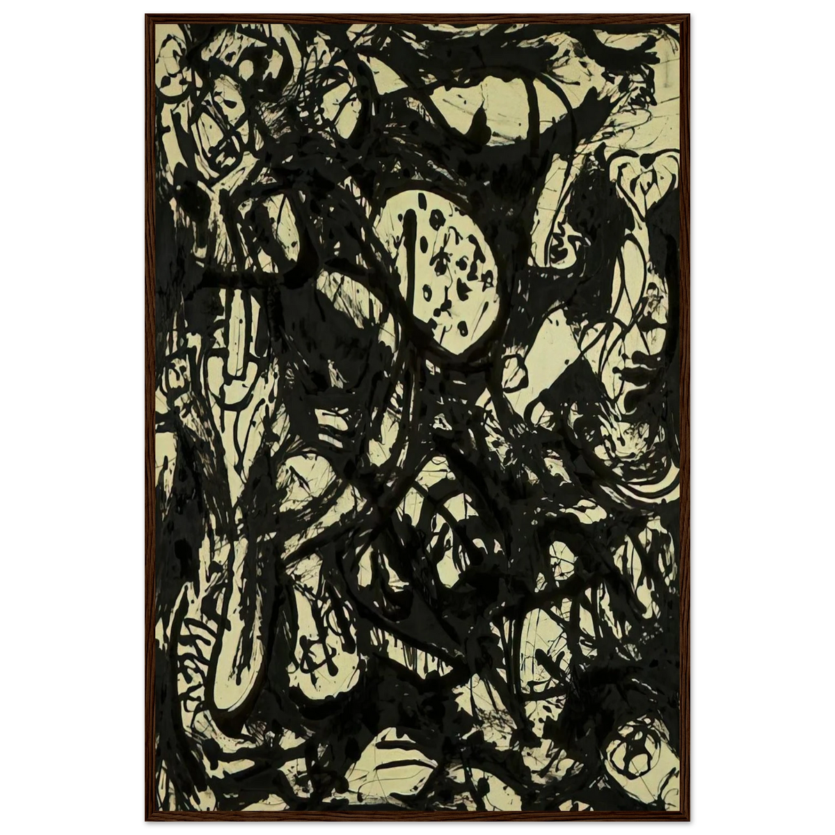 BLACK WHITE NUMBER 20 1951 Framed Poster | Jackson Pollock Framed Prints Wall Art | Jackson Pollock Store