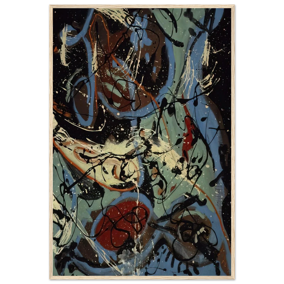 COMPOSITION WITH POURING II Framed Poster | Jackson Pollock Framed Prints Wall Art | Jackson Pollock Store