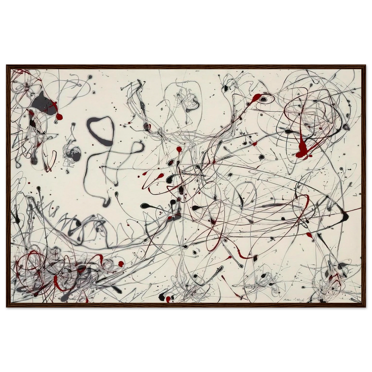 NUMBER 4 GRAY AND RED 1948 Framed Poster | Jackson Pollock Framed Prints Wall Art | Jackson Pollock Store