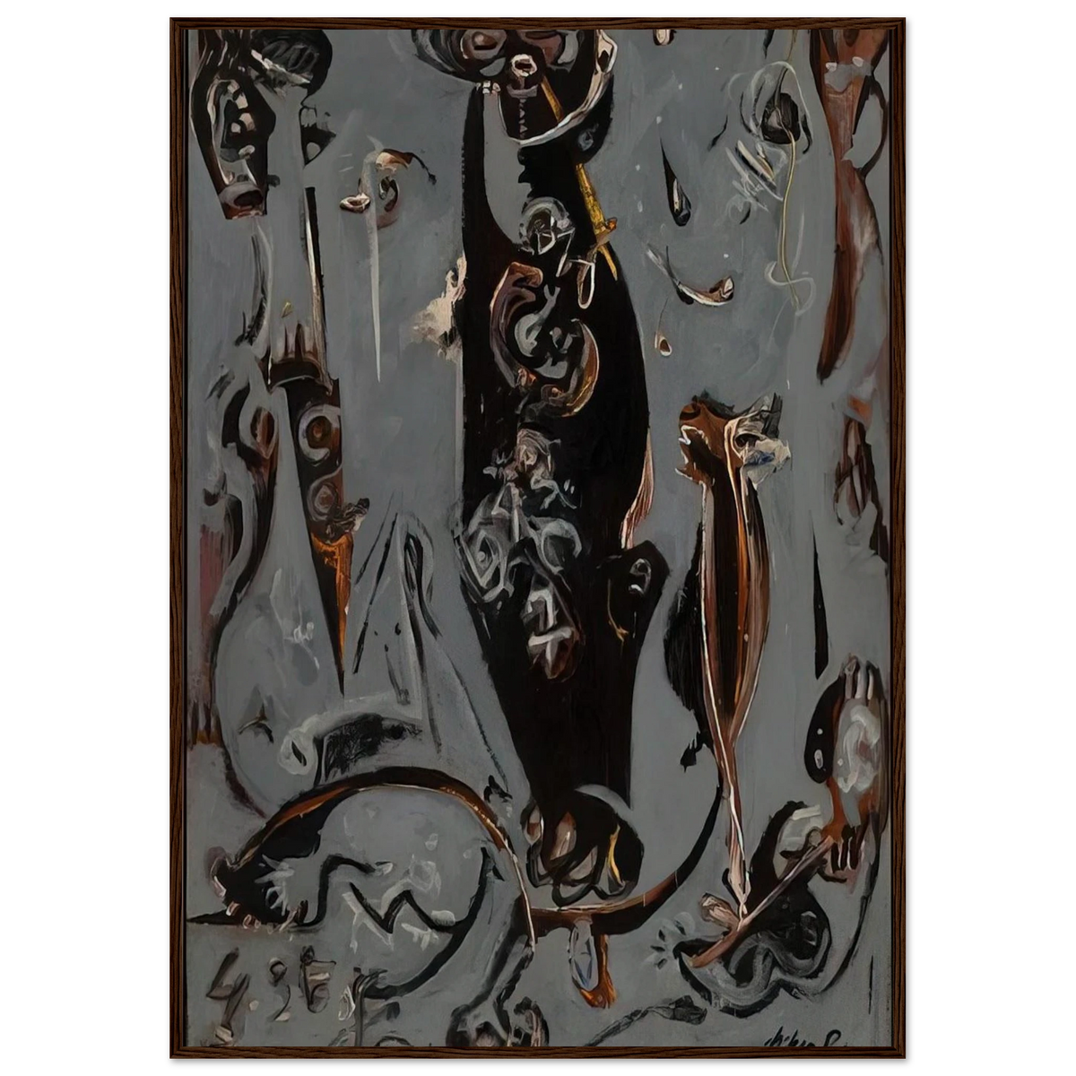 TOTEM LESSON 2 1945 Framed Poster | Jackson Pollock Framed Prints Wall Art | Jackson Pollock Store