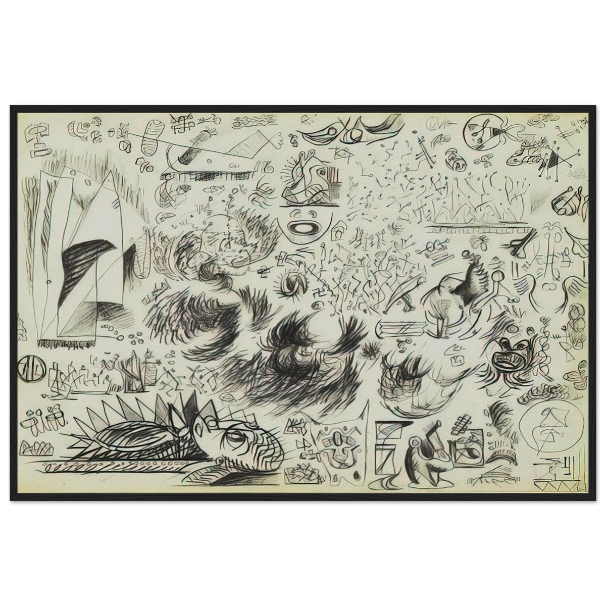 SHEET OF STUDIES 1941 Framed Poster | Jackson Pollock Framed Prints Wall Art | Jackson Pollock Store