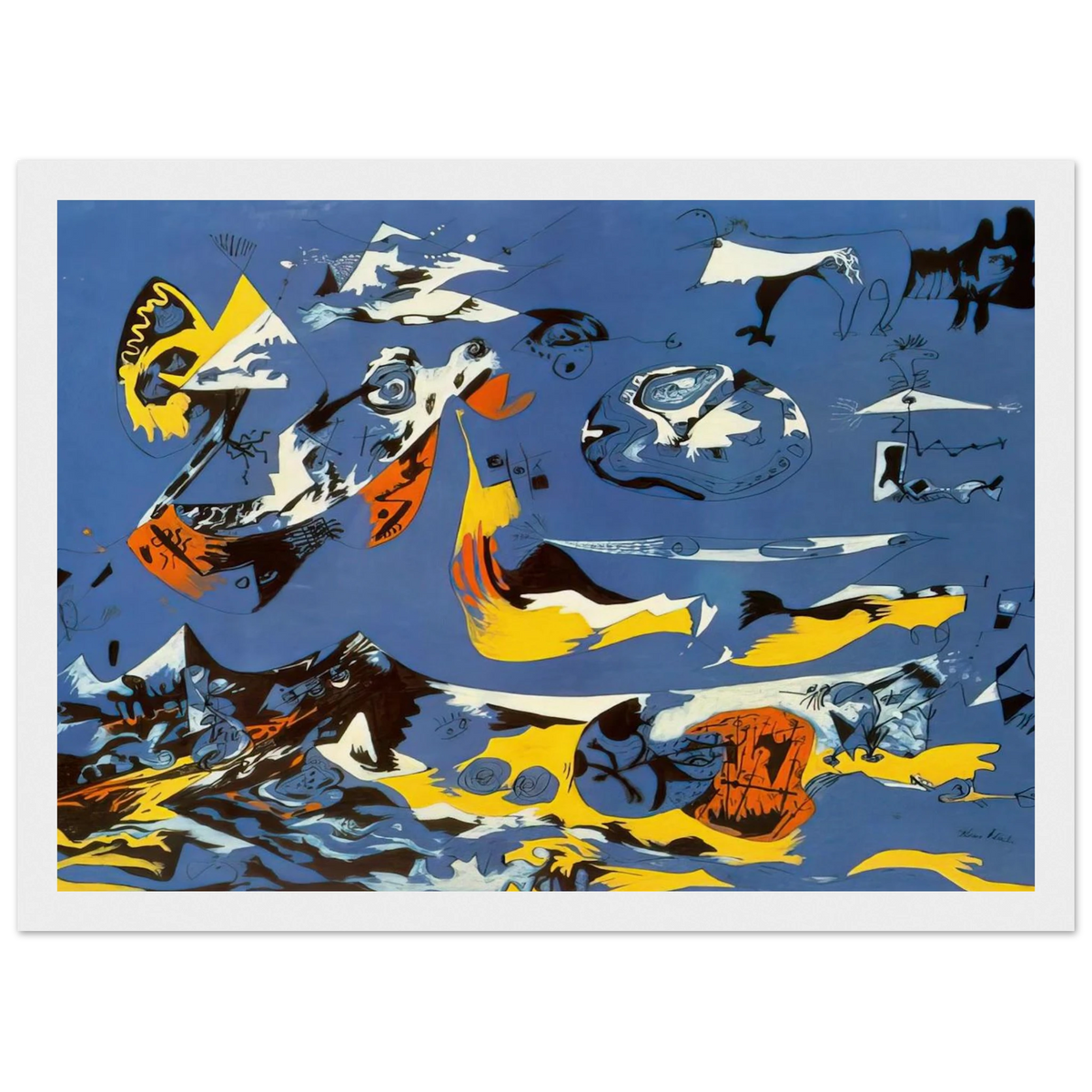 BLUE MOBY DICK Framed Poster | Jackson Pollock Framed Prints Wall Art | Jackson Pollock Store