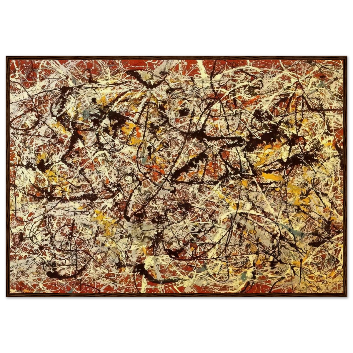 MURAL ON INDIAN RED GROUND 1950 Framed Poster | Jackson Pollock Framed Prints Wall Art | Jackson Pollock Store