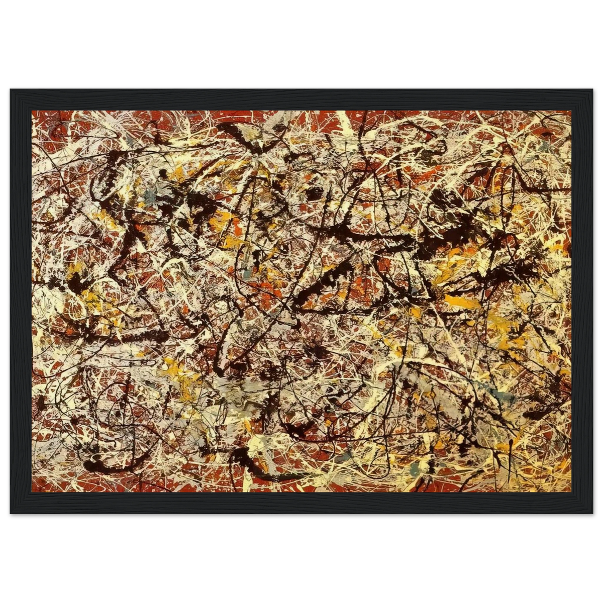 MURAL ON INDIAN RED GROUND 1950 Framed Poster | Jackson Pollock Framed Prints Wall Art | Jackson Pollock Store