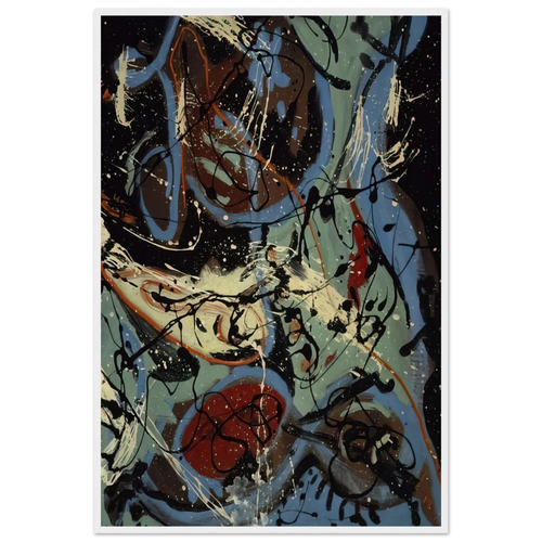 COMPOSITION WITH POURING II Framed Poster | Jackson Pollock Framed Prints Wall Art | Jackson Pollock Store
