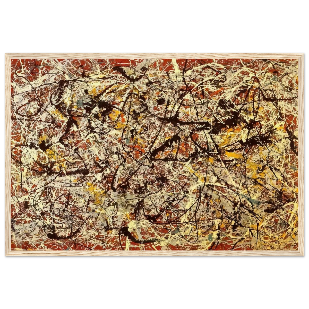 MURAL ON INDIAN RED GROUND 1950 Framed Poster | Jackson Pollock Framed Prints Wall Art | Jackson Pollock Store