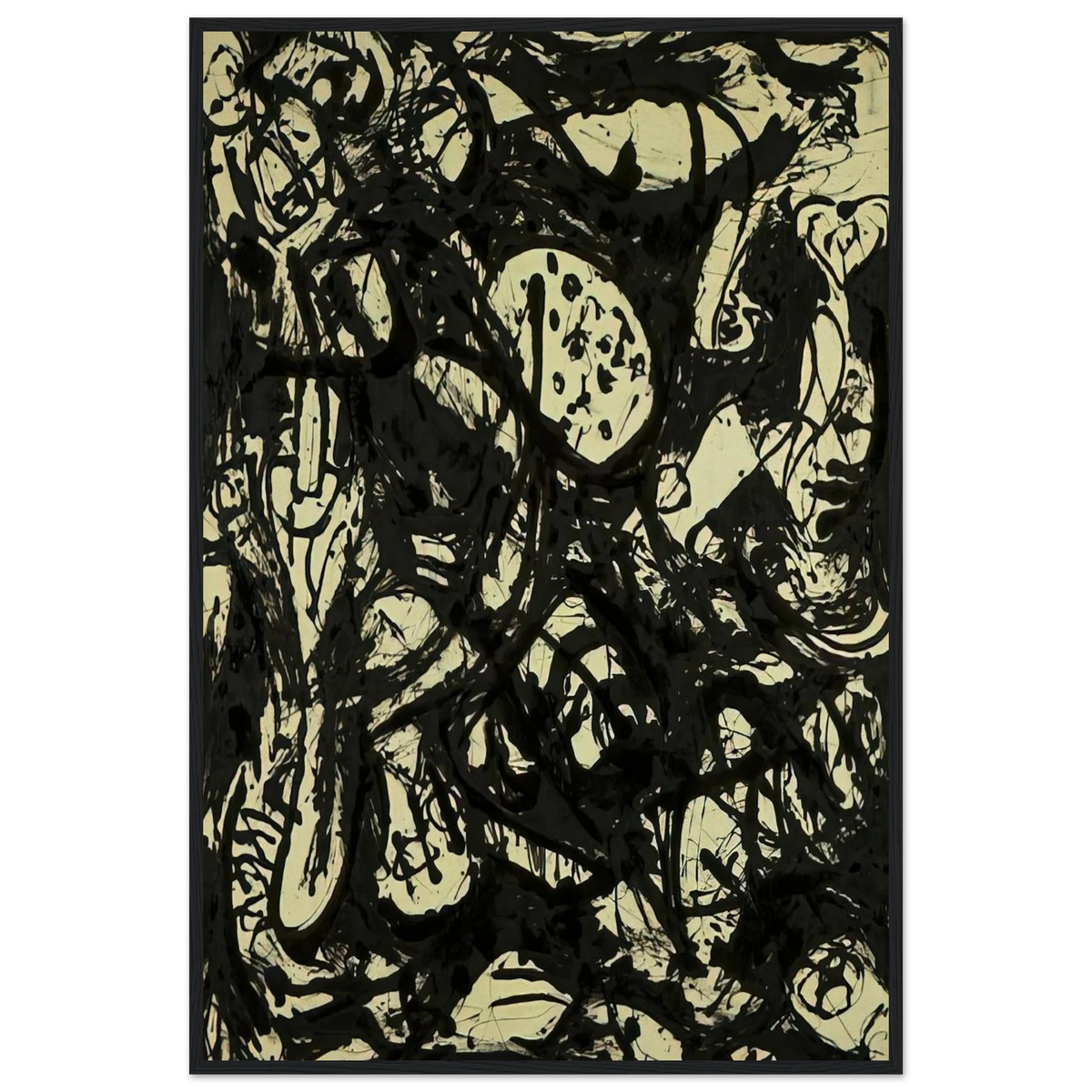 BLACK WHITE NUMBER 20 1951 Framed Poster | Jackson Pollock Framed Prints Wall Art | Jackson Pollock Store