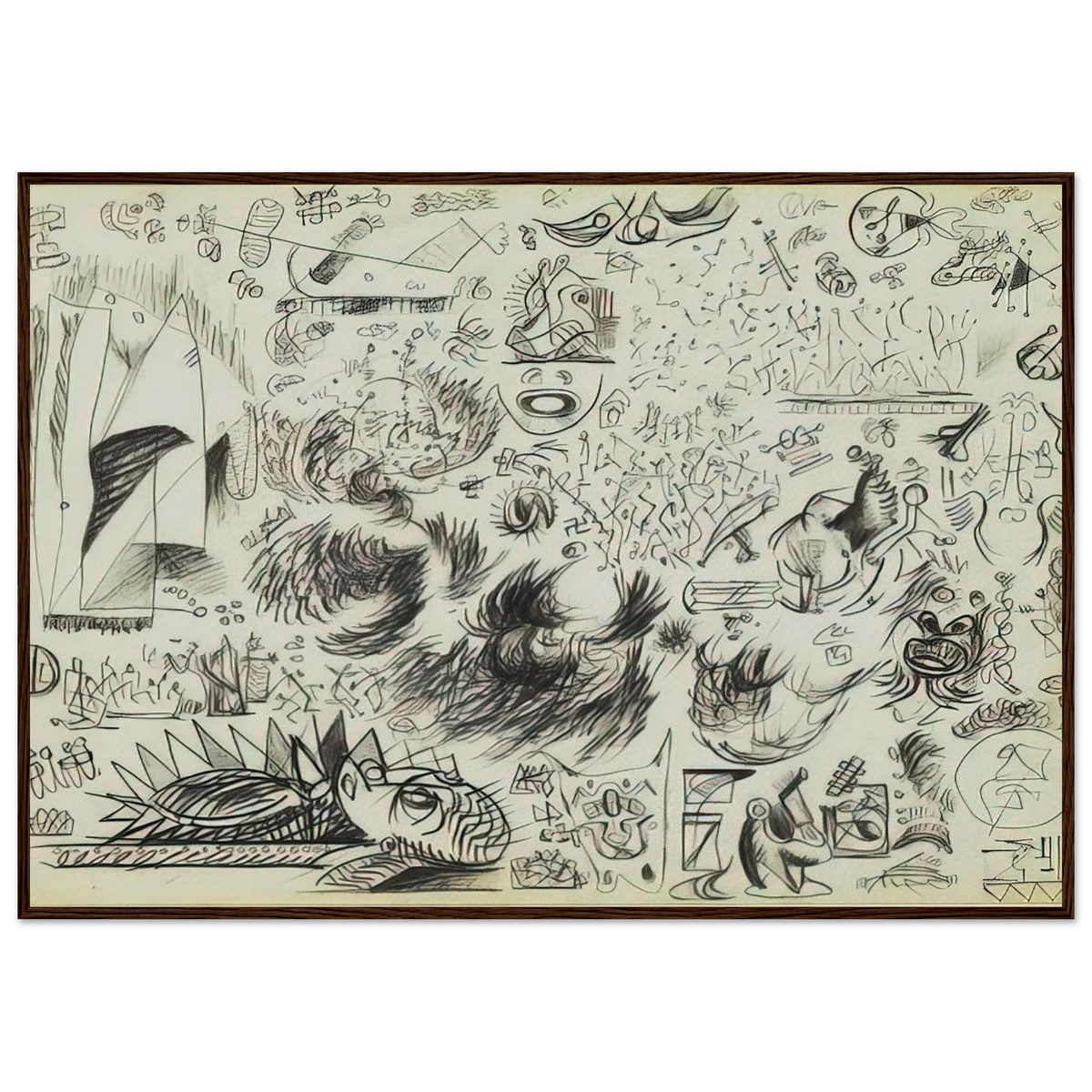 SHEET OF STUDIES 1941 Framed Poster | Jackson Pollock Framed Prints Wall Art | Jackson Pollock Store