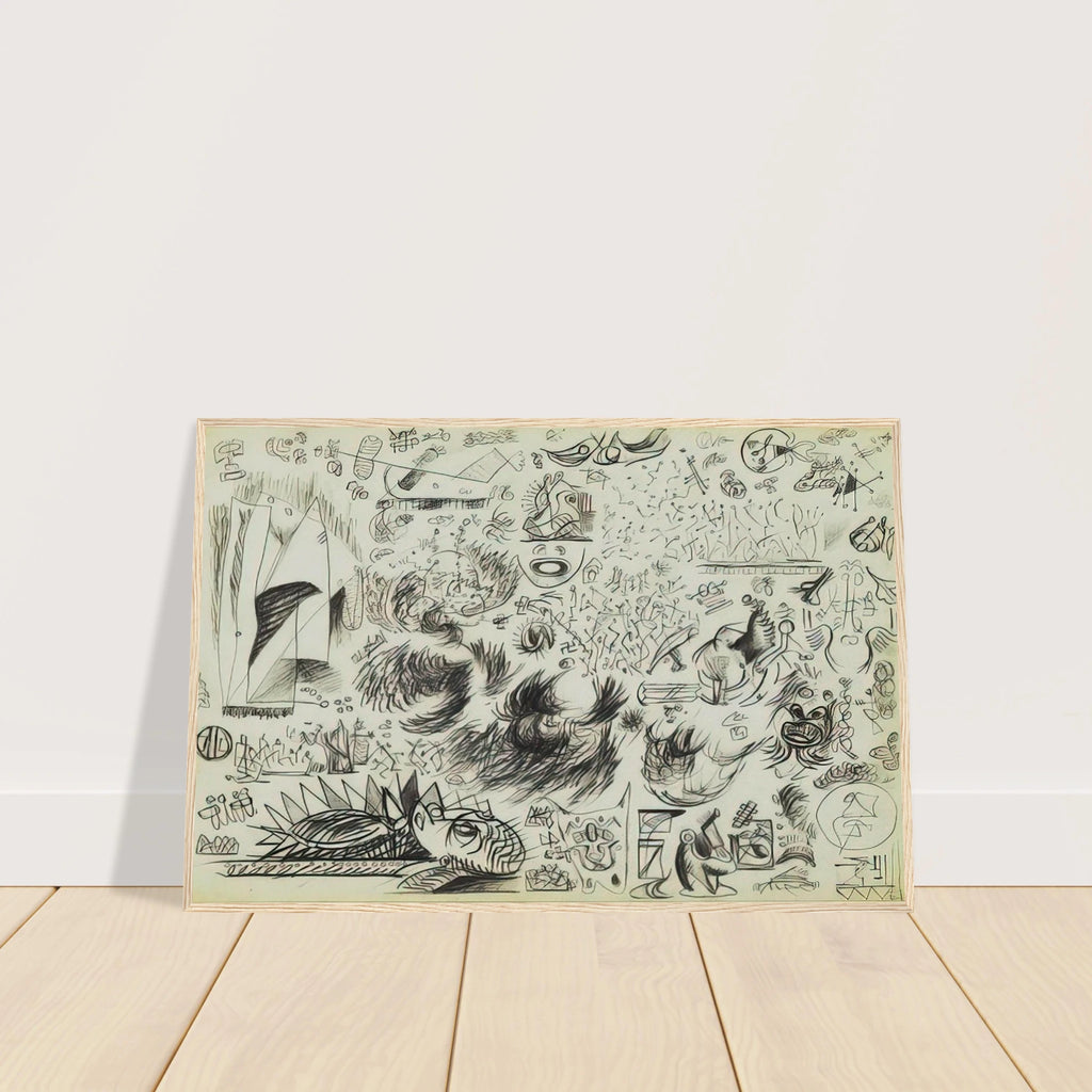 SHEET OF STUDIES 1941 Framed Poster | Jackson Pollock Framed Prints Wall Art | Jackson Pollock Store