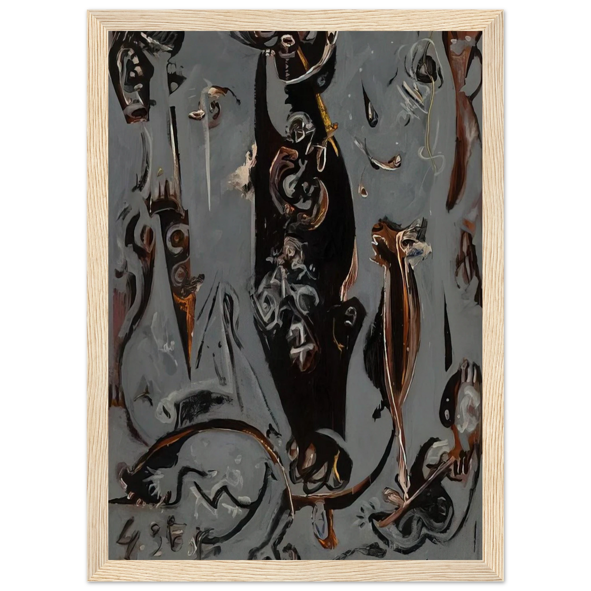 TOTEM LESSON 2 1945 Framed Poster | Jackson Pollock Framed Prints Wall Art | Jackson Pollock Store