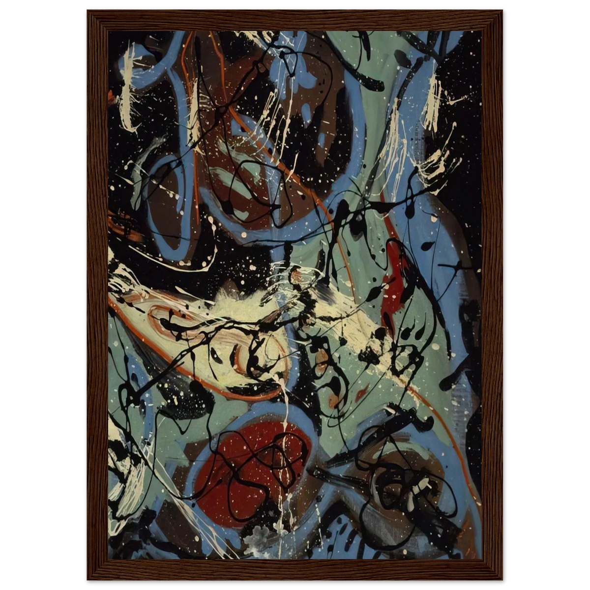 COMPOSITION WITH POURING II Framed Poster | Jackson Pollock Framed Prints Wall Art | Jackson Pollock Store