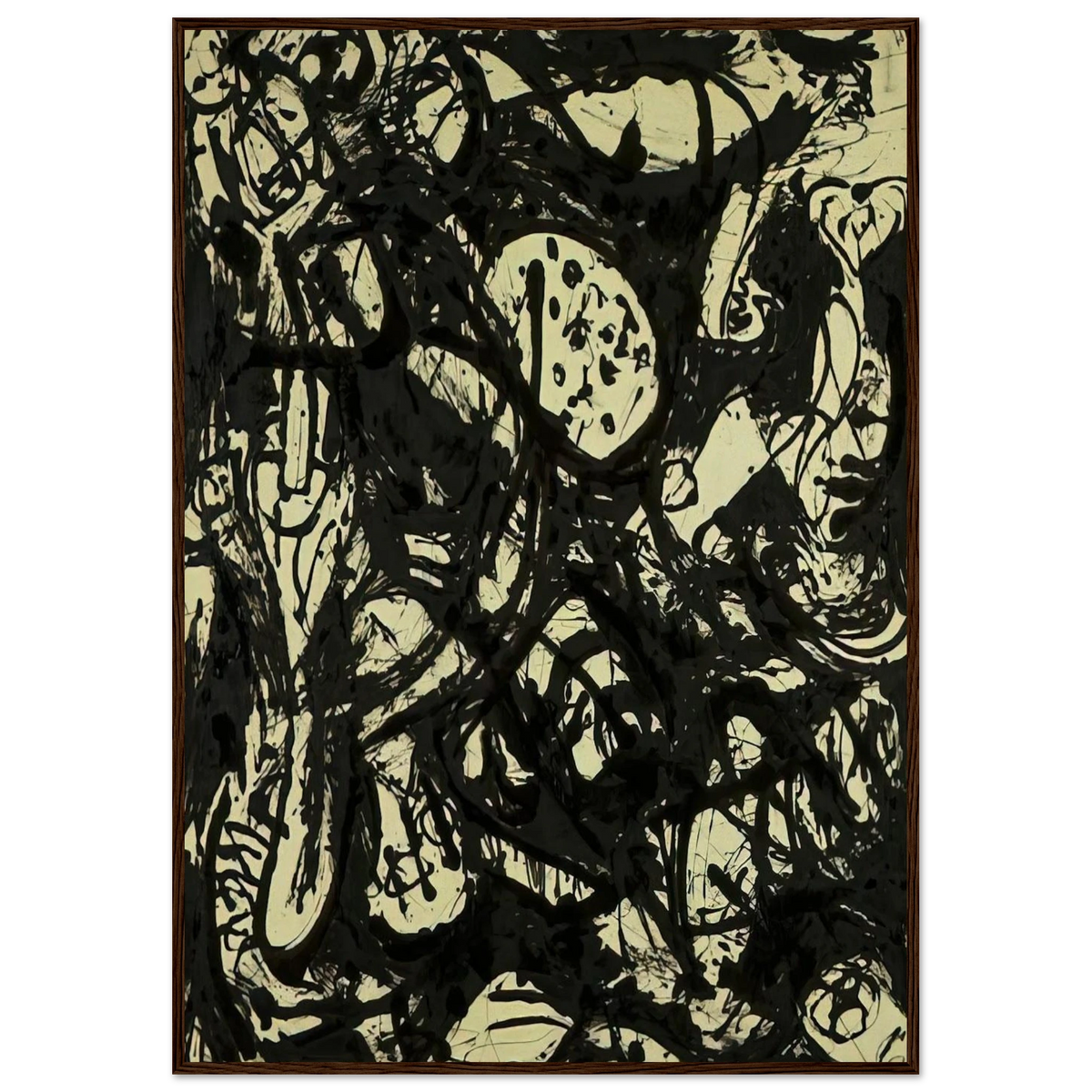 BLACK WHITE NUMBER 20 1951 Framed Poster | Jackson Pollock Framed Prints Wall Art | Jackson Pollock Store