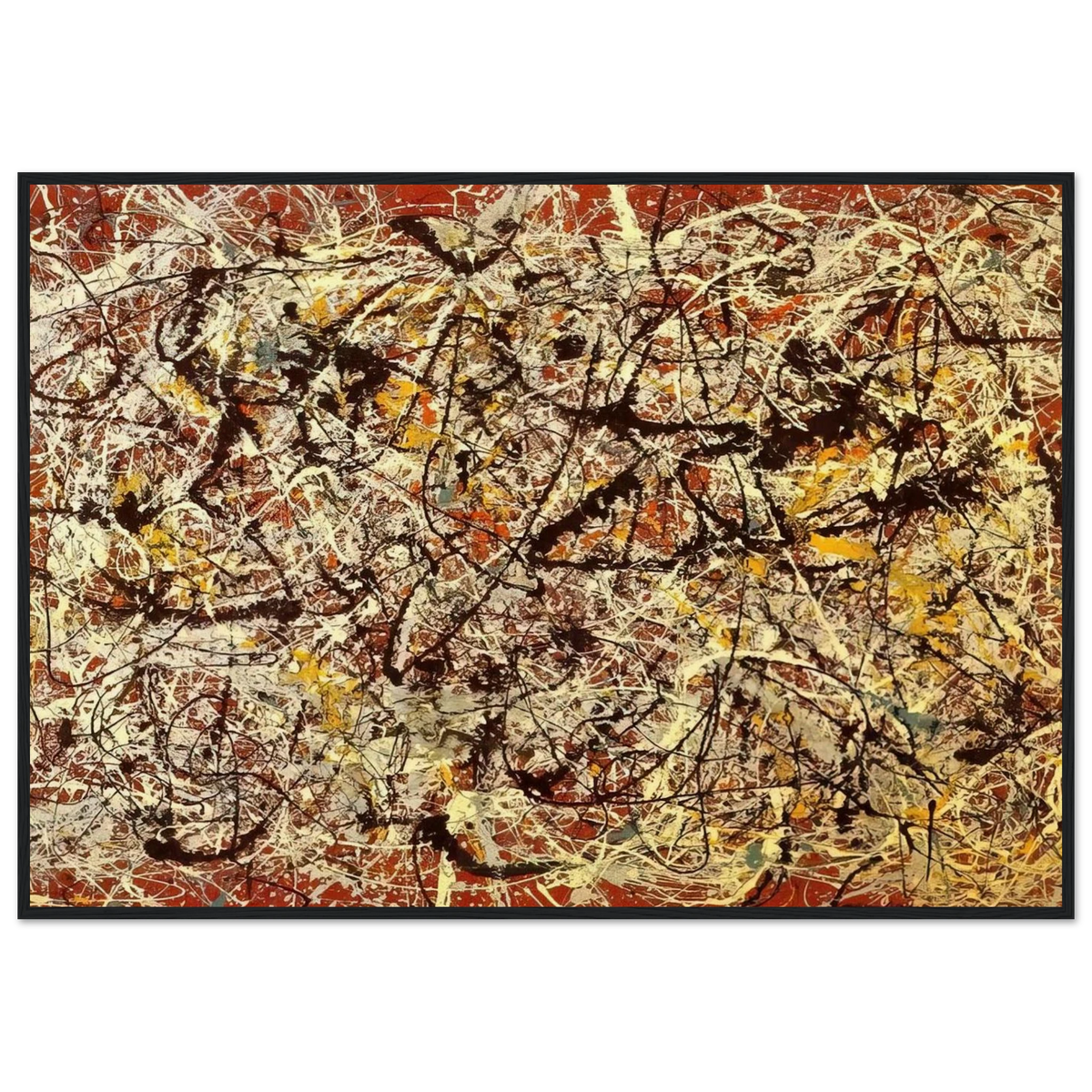 MURAL ON INDIAN RED GROUND 1950 Framed Poster | Jackson Pollock Framed Prints Wall Art | Jackson Pollock Store
