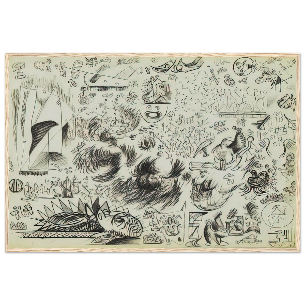 SHEET OF STUDIES 1941 Framed Poster | Jackson Pollock Framed Prints Wall Art | Jackson Pollock Store