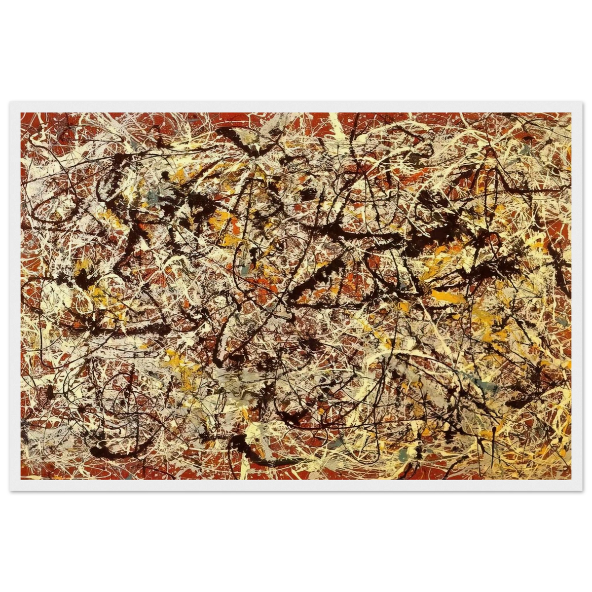 MURAL ON INDIAN RED GROUND 1950 Framed Poster | Jackson Pollock Framed Prints Wall Art | Jackson Pollock Store