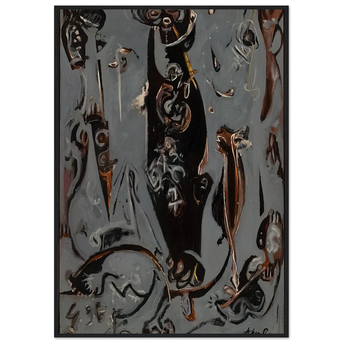 TOTEM LESSON 2 1945 Framed Poster | Jackson Pollock Framed Prints Wall Art | Jackson Pollock Store