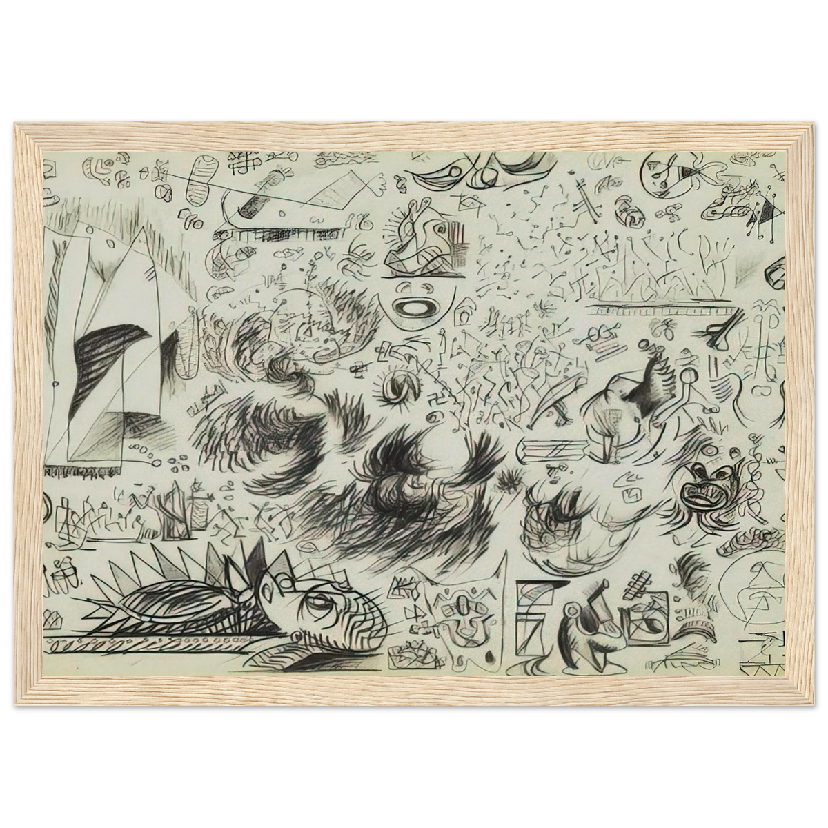 SHEET OF STUDIES 1941 Framed Poster | Jackson Pollock Framed Prints Wall Art | Jackson Pollock Store