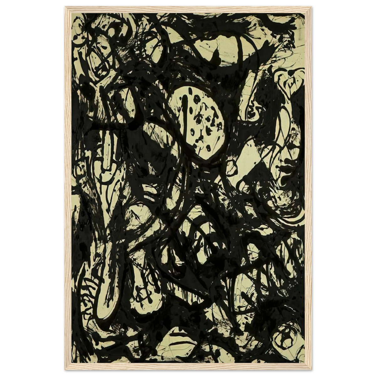 BLACK WHITE NUMBER 20 1951 Framed Poster | Jackson Pollock Framed Prints Wall Art | Jackson Pollock Store