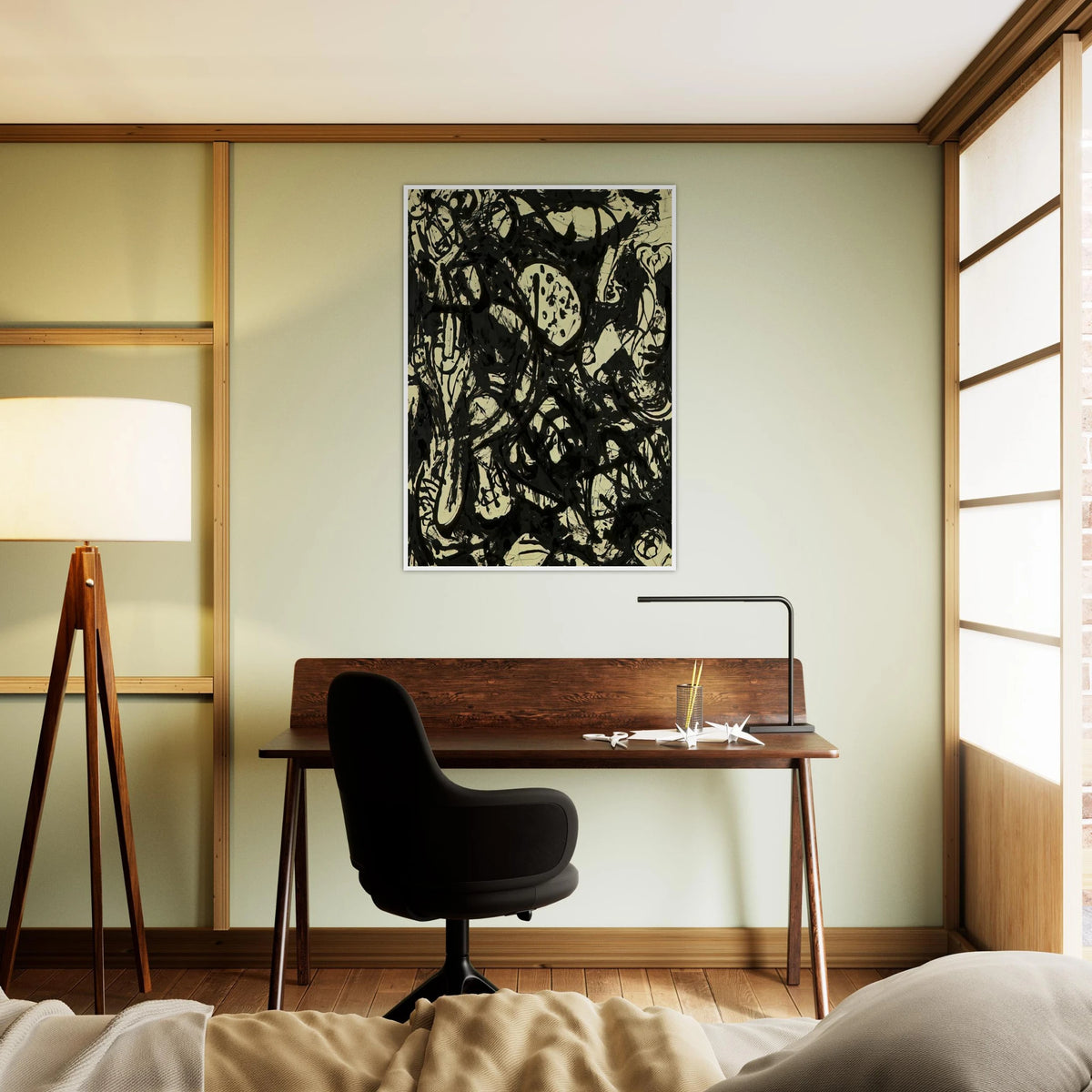 BLACK WHITE NUMBER 20 1951 Framed Poster | Jackson Pollock Framed Prints Wall Art | Jackson Pollock Store
