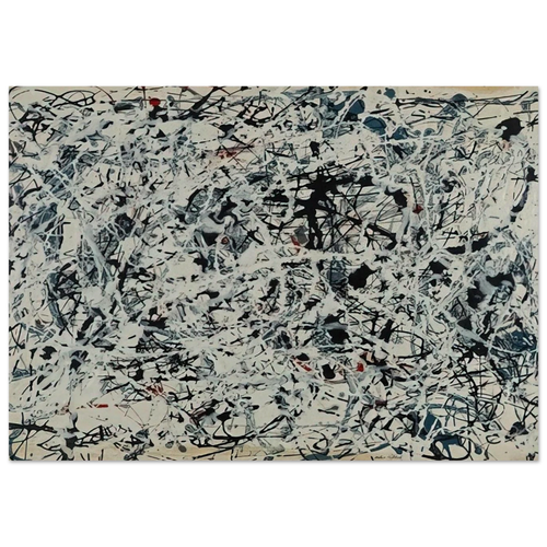 COMPOSITION WHITE BLACK BLUE AND RED ON WHITE 1948 Poster | Jackson Pollock Poster | Jackson Pollock Store