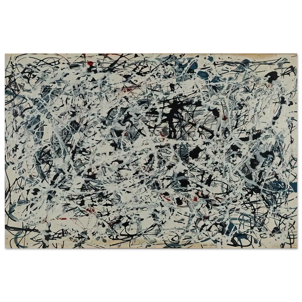 COMPOSITION WHITE BLACK BLUE AND RED ON WHITE 1948 Poster | Jackson Pollock Poster | Jackson Pollock Store