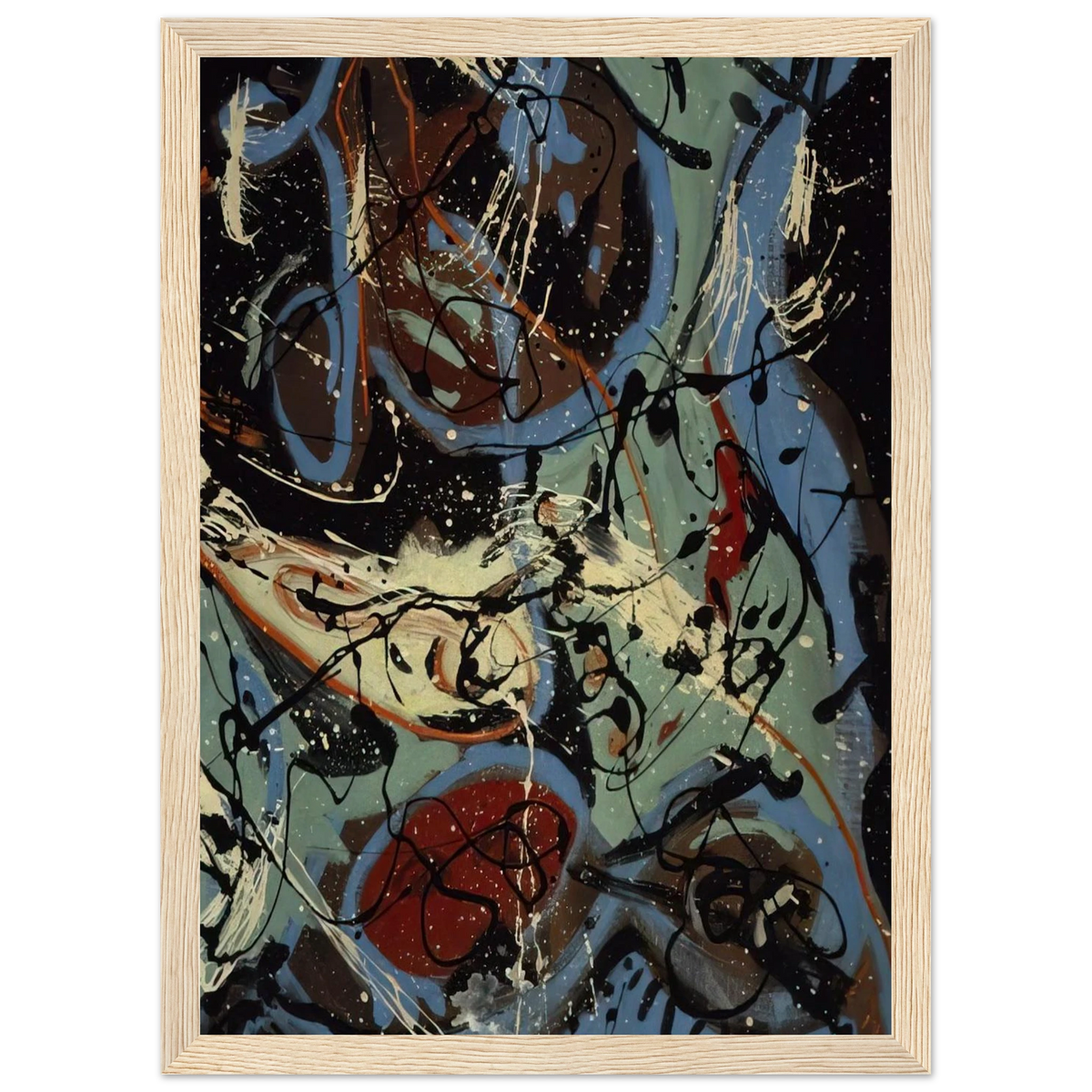 COMPOSITION WITH POURING II Framed Poster | Jackson Pollock Framed Prints Wall Art | Jackson Pollock Store