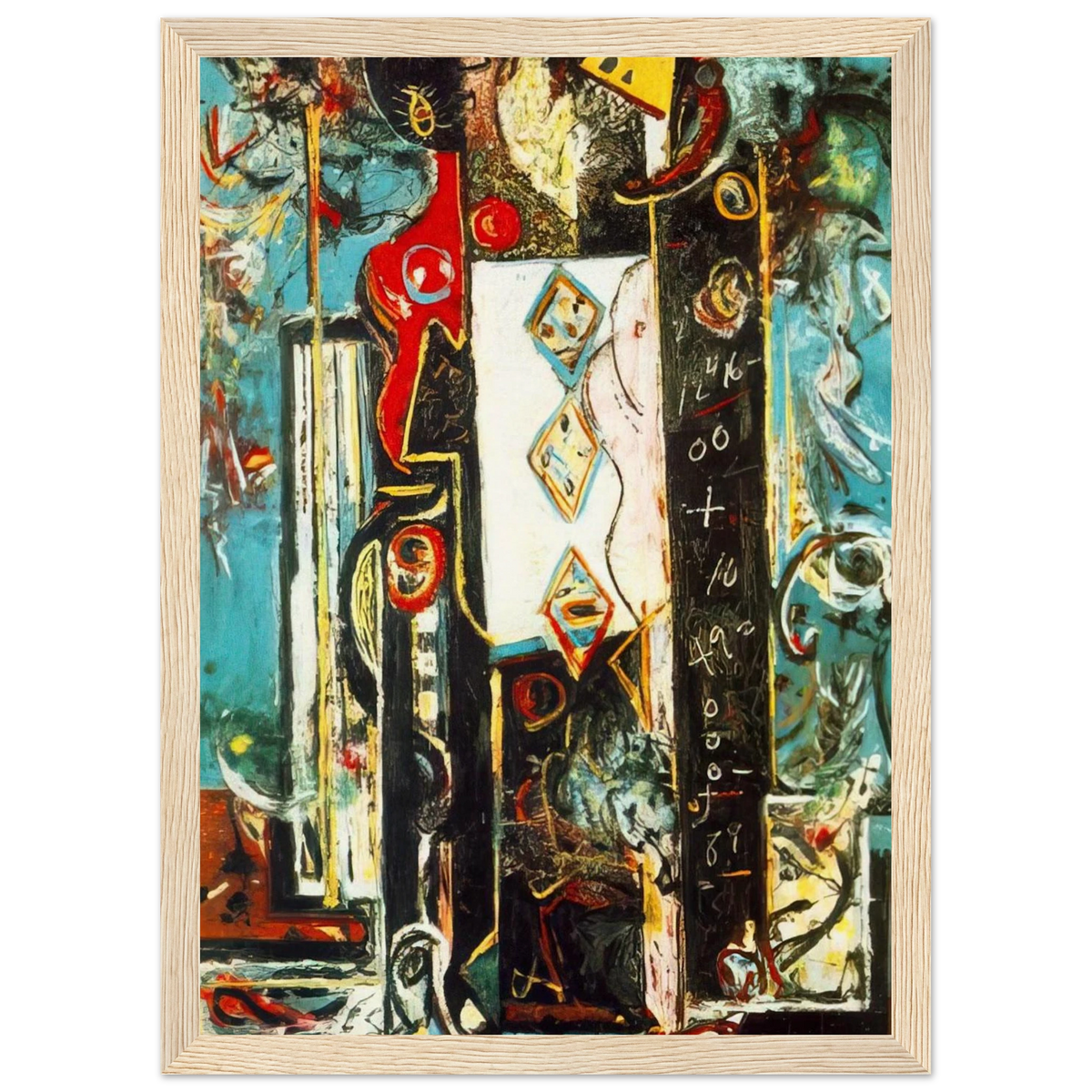 MALE AND FEMALE Framed Poster | Jackson Pollock Framed Prints Wall Art | Jackson Pollock Store