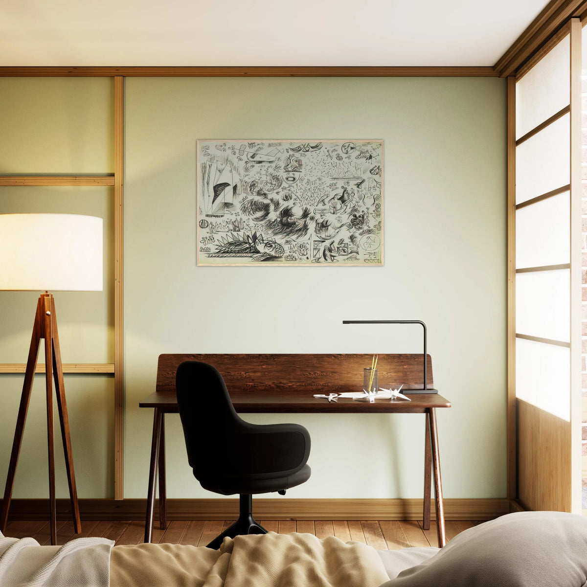 SHEET OF STUDIES 1941 Framed Poster | Jackson Pollock Framed Prints Wall Art | Jackson Pollock Store