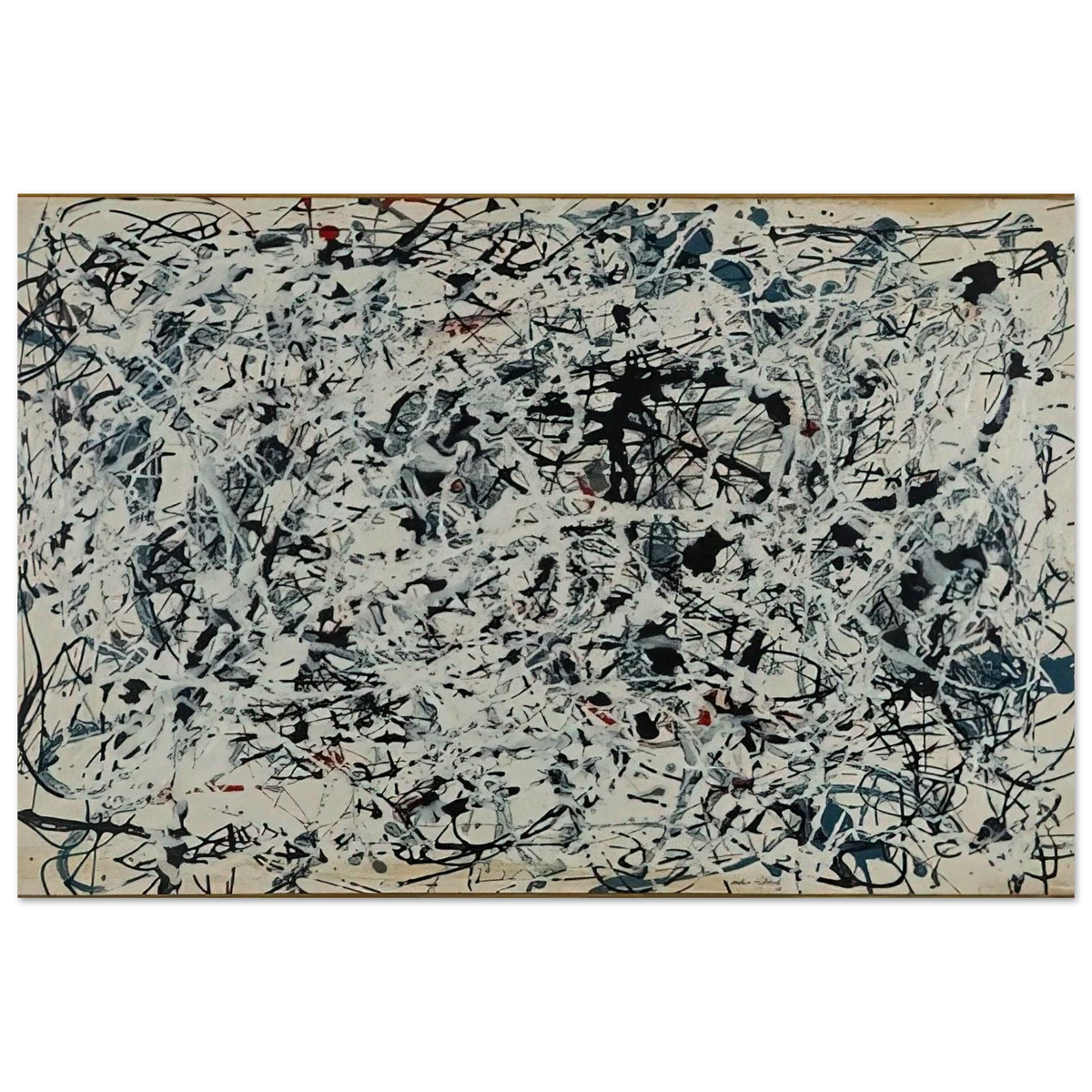 COMPOSITION WHITE BLACK BLUE AND RED ON WHITE 1948 Poster | Jackson Pollock Poster | Jackson Pollock Store