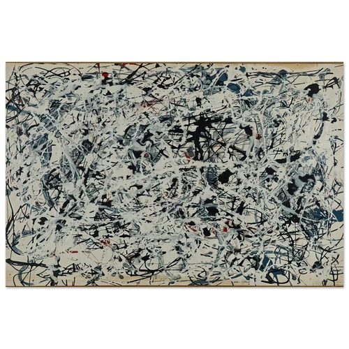 COMPOSITION WHITE BLACK BLUE AND RED ON WHITE 1948 Poster | Jackson Pollock Poster | Jackson Pollock Store