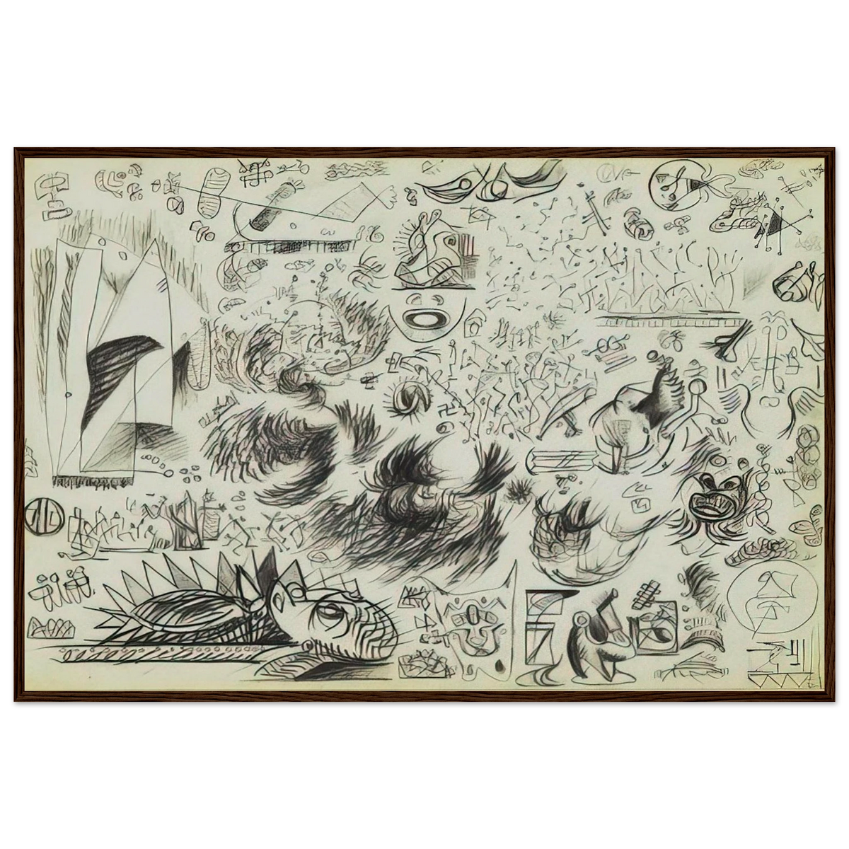SHEET OF STUDIES 1941 Framed Poster | Jackson Pollock Framed Prints Wall Art | Jackson Pollock Store