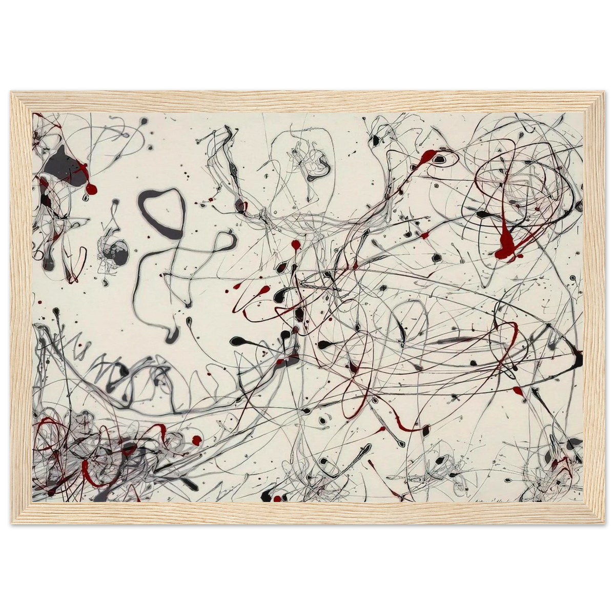 NUMBER 4 GRAY AND RED 1948 Framed Poster | Jackson Pollock Framed Prints Wall Art | Jackson Pollock Store