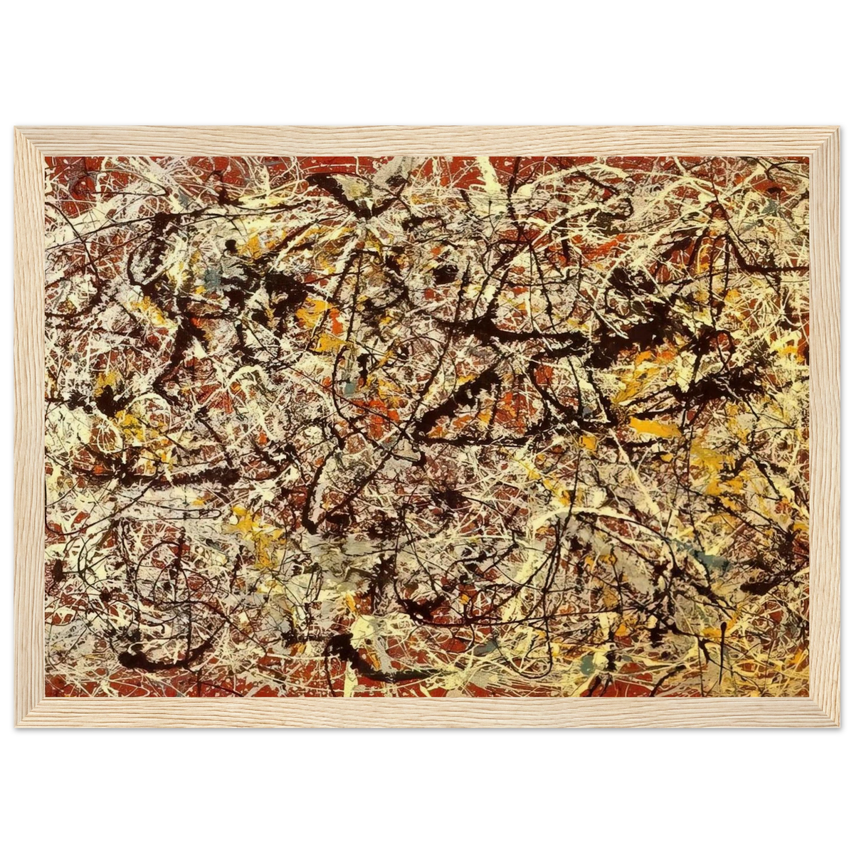 MURAL ON INDIAN RED GROUND 1950 Framed Poster | Jackson Pollock Framed Prints Wall Art | Jackson Pollock Store