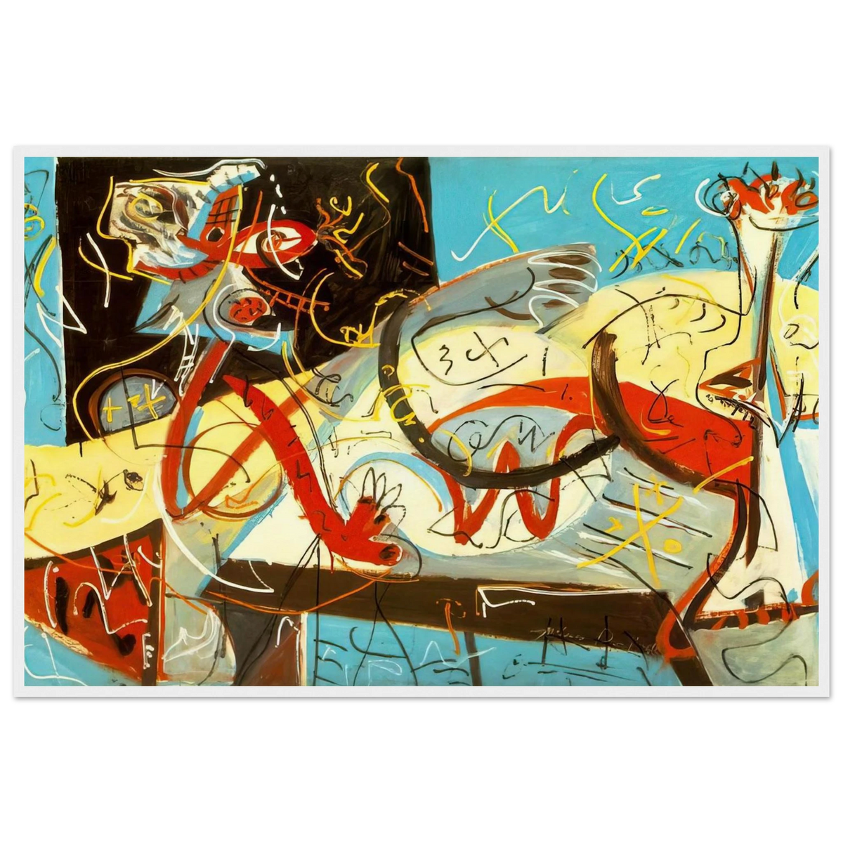 STENOGRAPHIC FIGURE Framed Poster | Jackson Pollock Framed Prints Wall Art | Jackson Pollock Store
