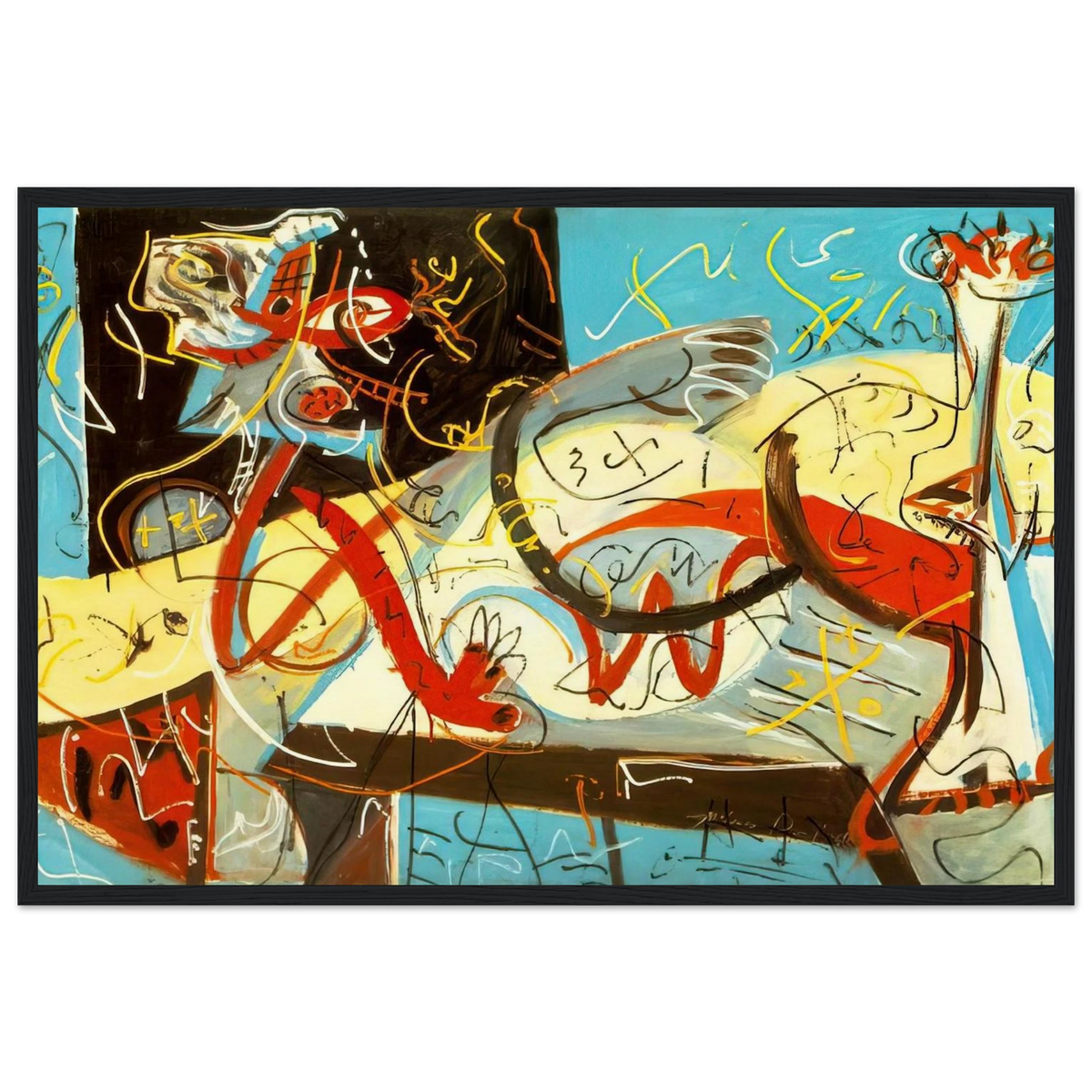 STENOGRAPHIC FIGURE Framed Poster | Jackson Pollock Framed Prints Wall Art | Jackson Pollock Store