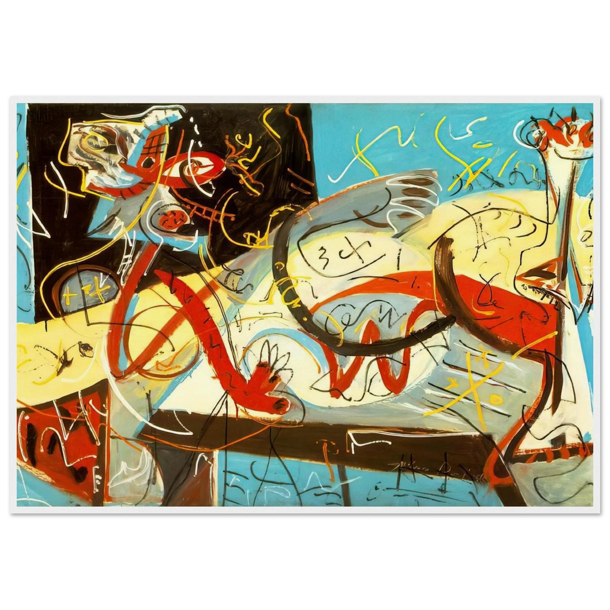 STENOGRAPHIC FIGURE Framed Poster | Jackson Pollock Framed Prints Wall Art | Jackson Pollock Store