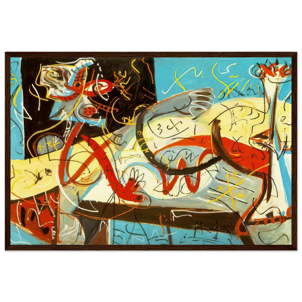 STENOGRAPHIC FIGURE Framed Poster | Jackson Pollock Framed Prints Wall Art | Jackson Pollock Store