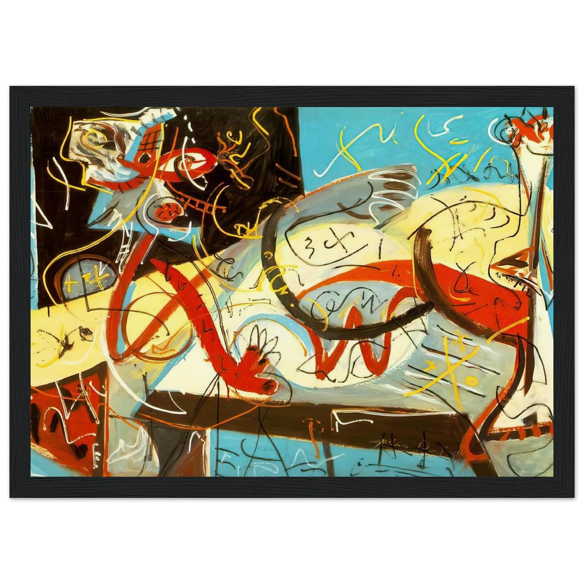 STENOGRAPHIC FIGURE Framed Poster | Jackson Pollock Framed Prints Wall Art | Jackson Pollock Store