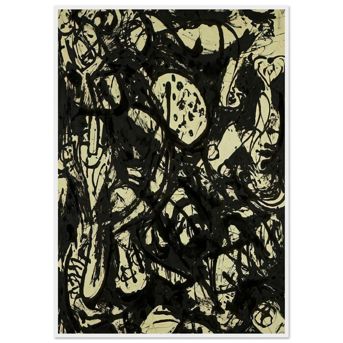 BLACK WHITE NUMBER 20 1951 Framed Poster | Jackson Pollock Framed Prints Wall Art | Jackson Pollock Store