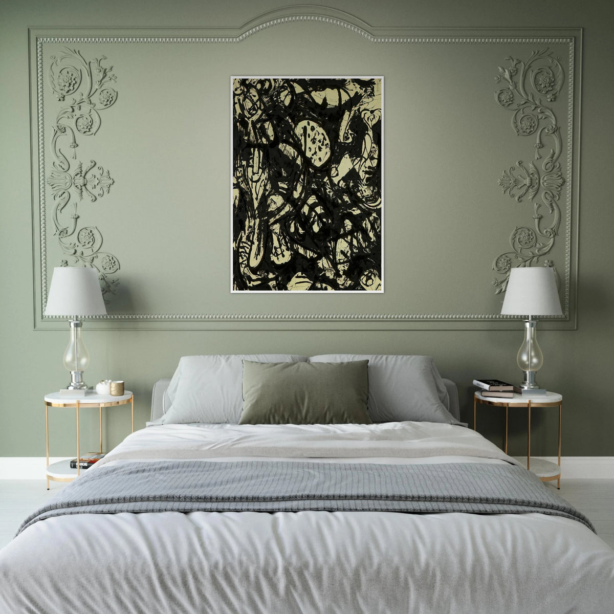 BLACK WHITE NUMBER 20 1951 Framed Poster | Jackson Pollock Framed Prints Wall Art | Jackson Pollock Store