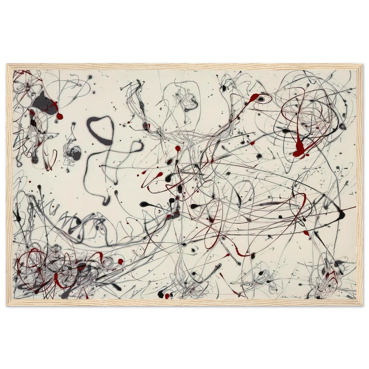 NUMBER 4 GRAY AND RED 1948 Framed Poster | Jackson Pollock Framed Prints Wall Art | Jackson Pollock Store