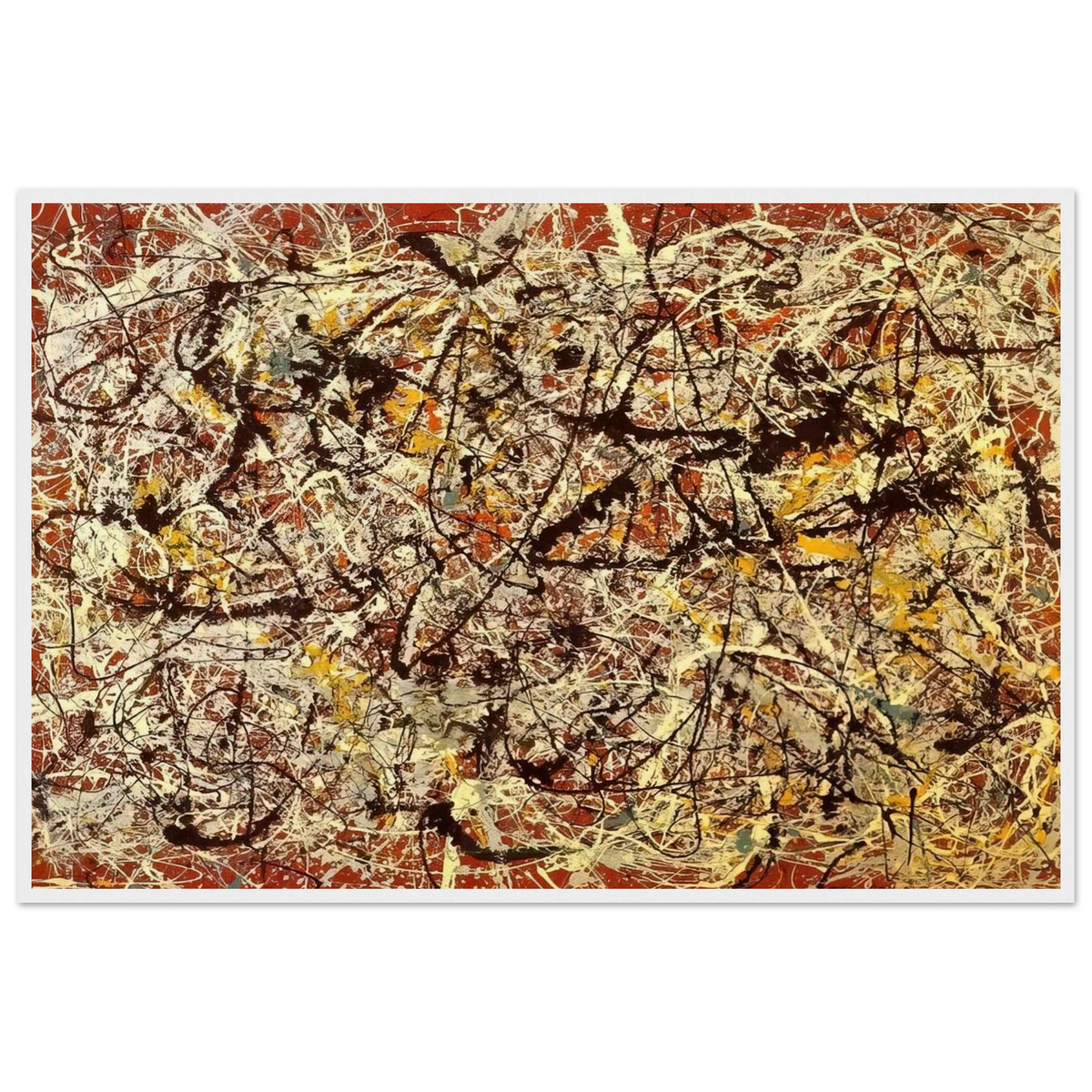 MURAL ON INDIAN RED GROUND 1950 Framed Poster | Jackson Pollock Framed Prints Wall Art | Jackson Pollock Store