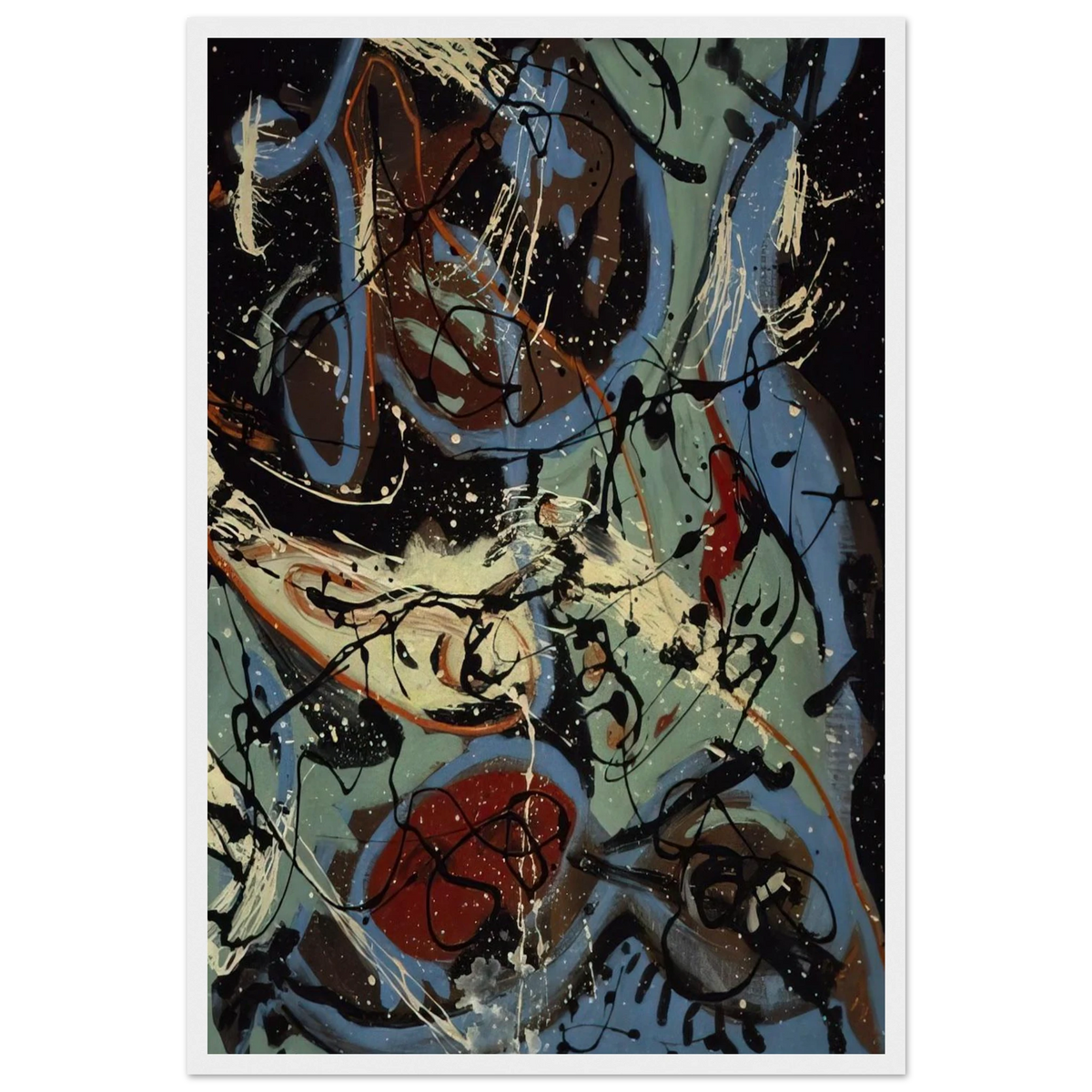 COMPOSITION WITH POURING II Framed Poster | Jackson Pollock Framed Prints Wall Art | Jackson Pollock Store
