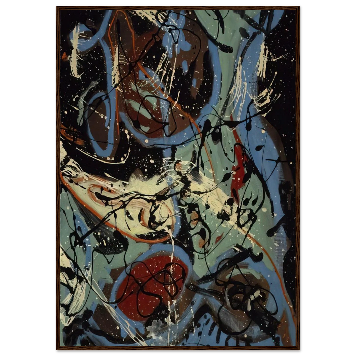 COMPOSITION WITH POURING II Framed Poster | Jackson Pollock Framed Prints Wall Art | Jackson Pollock Store
