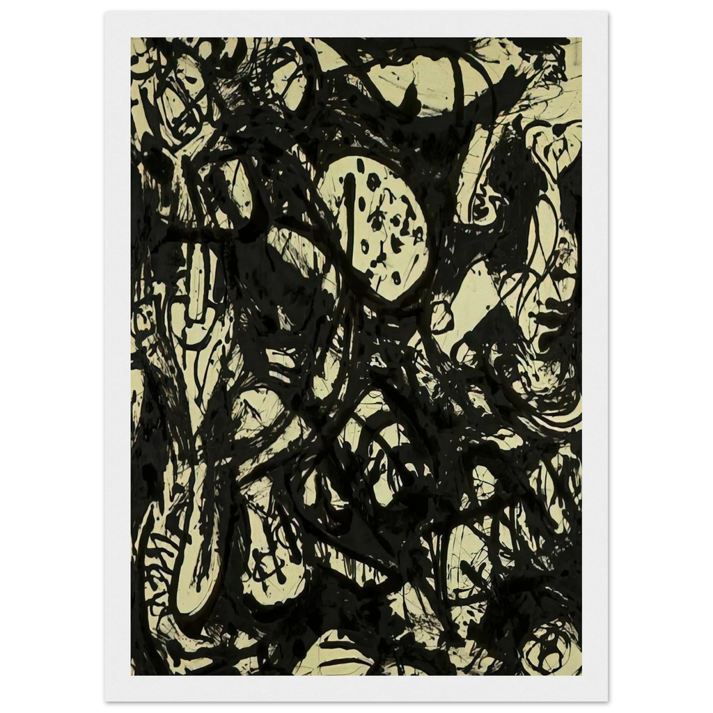 BLACK WHITE NUMBER 20 1951 Framed Poster | Jackson Pollock Framed Prints Wall Art | Jackson Pollock Store