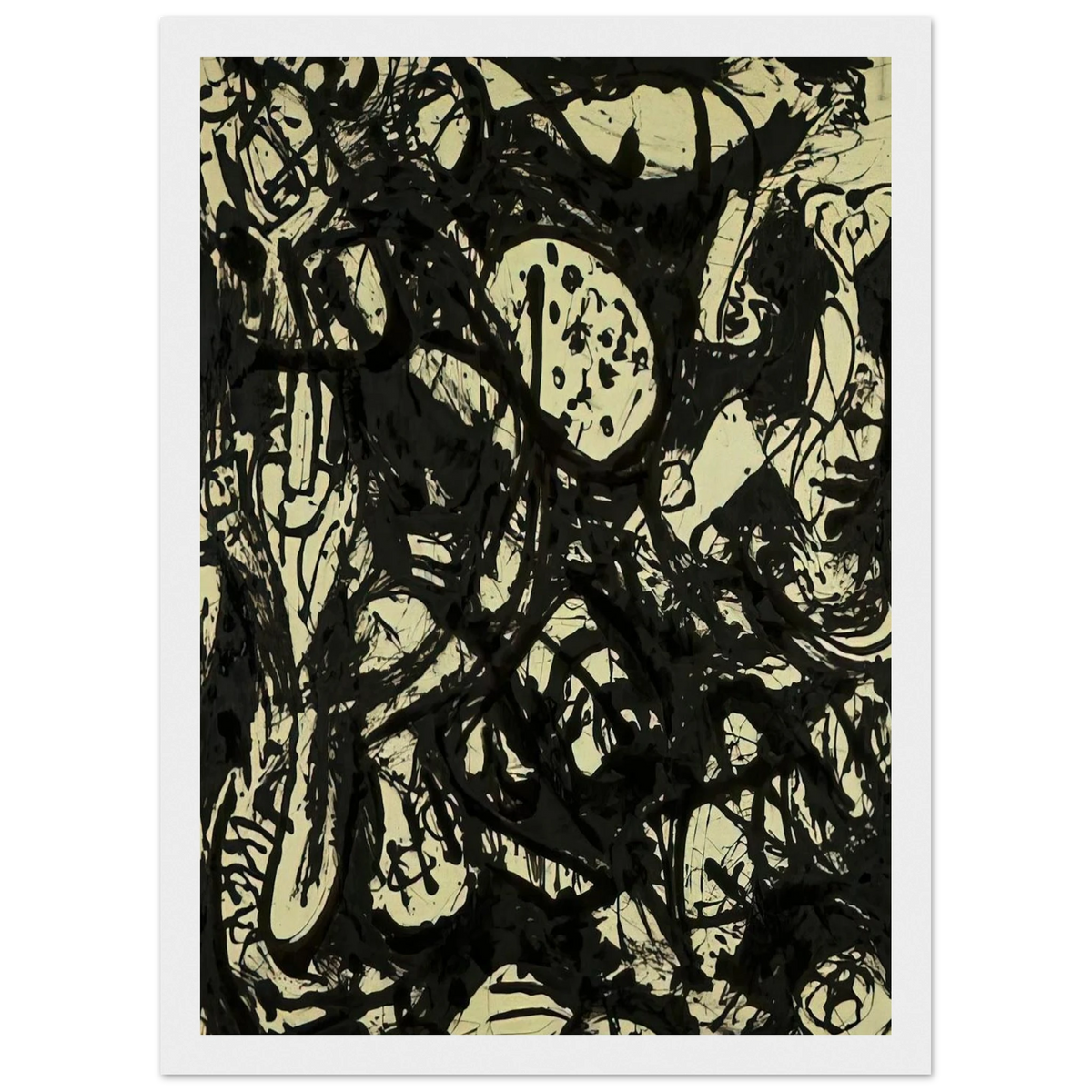 BLACK WHITE NUMBER 20 1951 Framed Poster | Jackson Pollock Framed Prints Wall Art | Jackson Pollock Store
