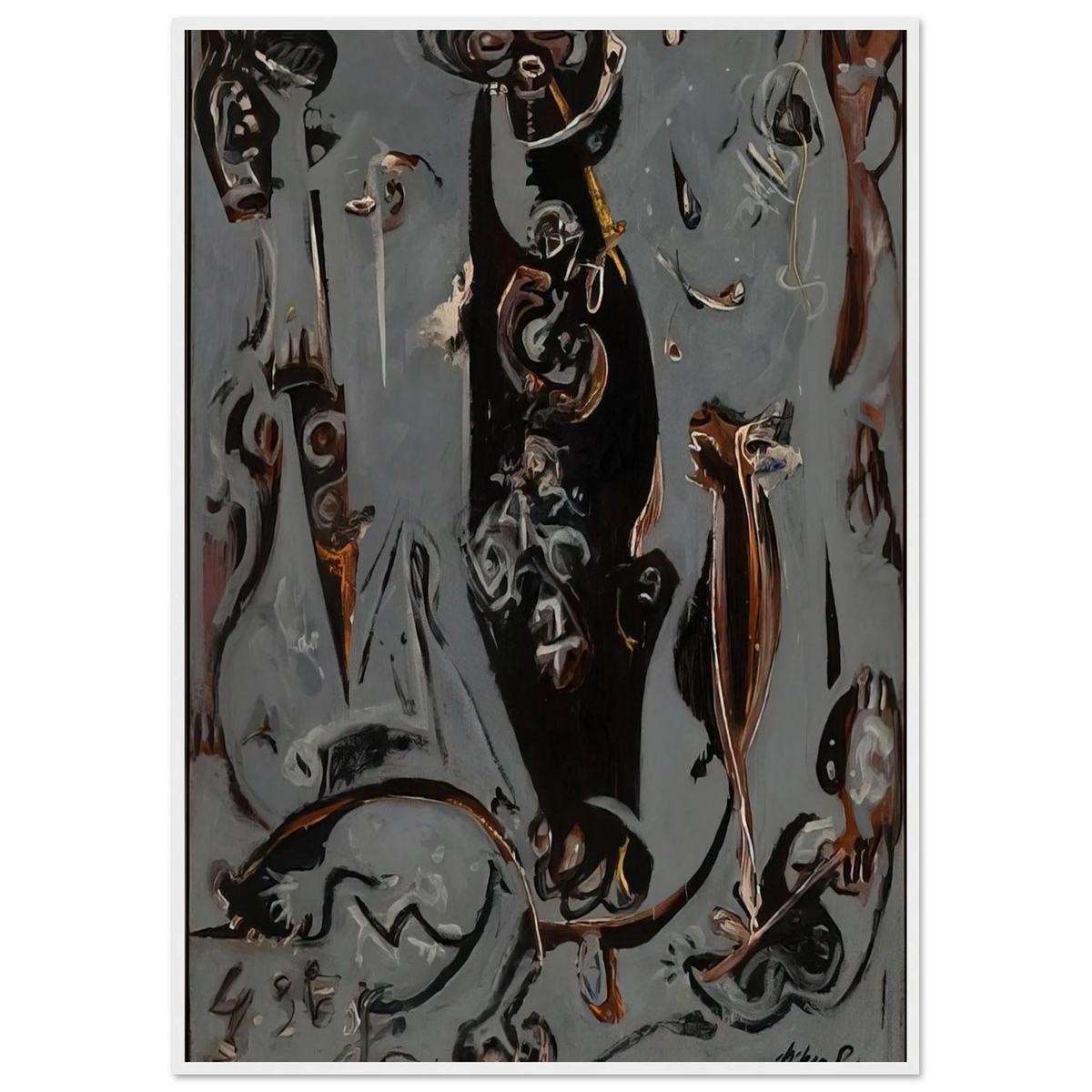 TOTEM LESSON 2 1945 Framed Poster | Jackson Pollock Framed Prints Wall Art | Jackson Pollock Store
