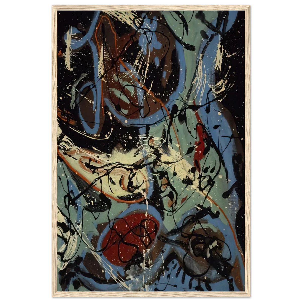 COMPOSITION WITH POURING II Framed Poster | Jackson Pollock Framed Prints Wall Art | Jackson Pollock Store
