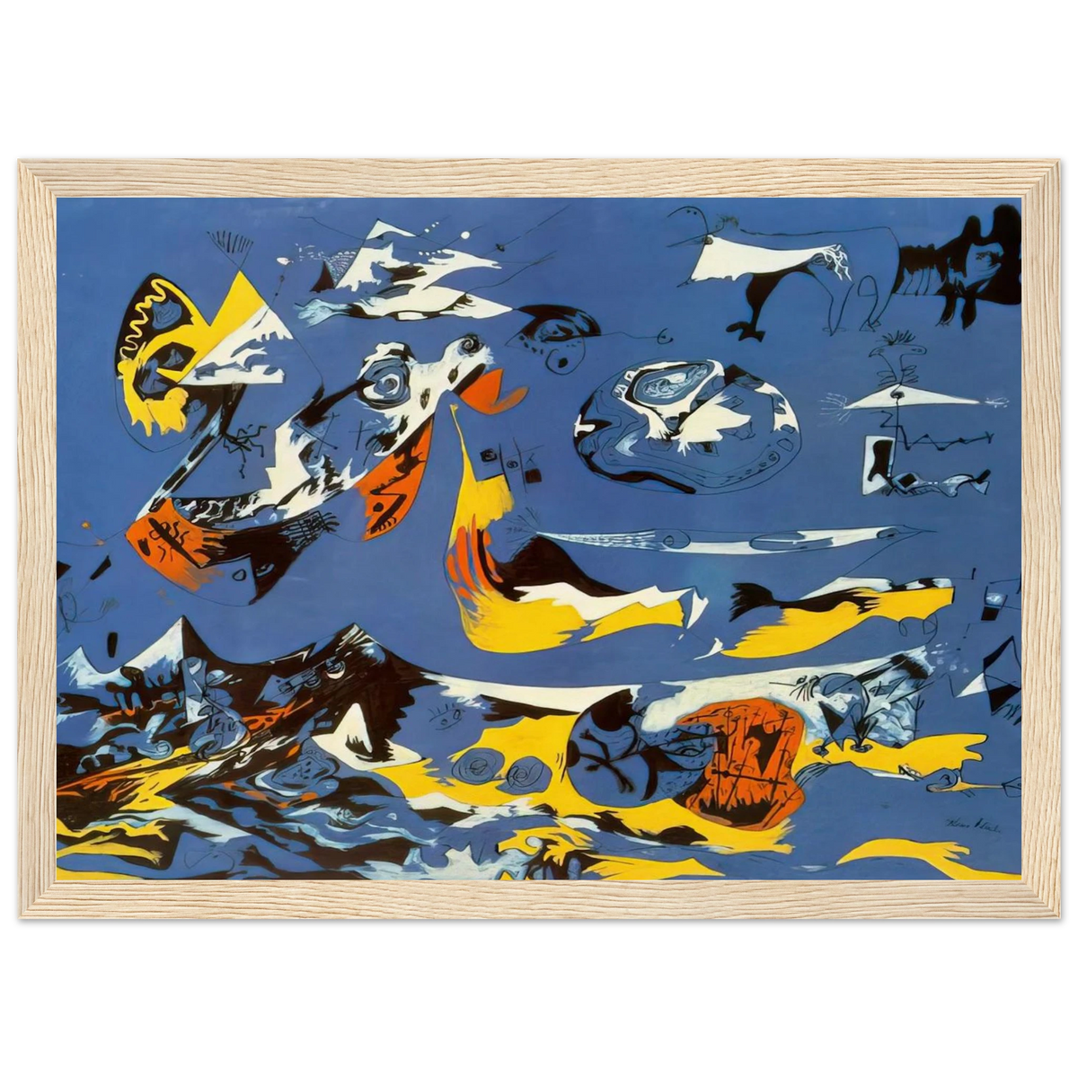 BLUE MOBY DICK Framed Poster | Jackson Pollock Framed Prints Wall Art | Jackson Pollock Store