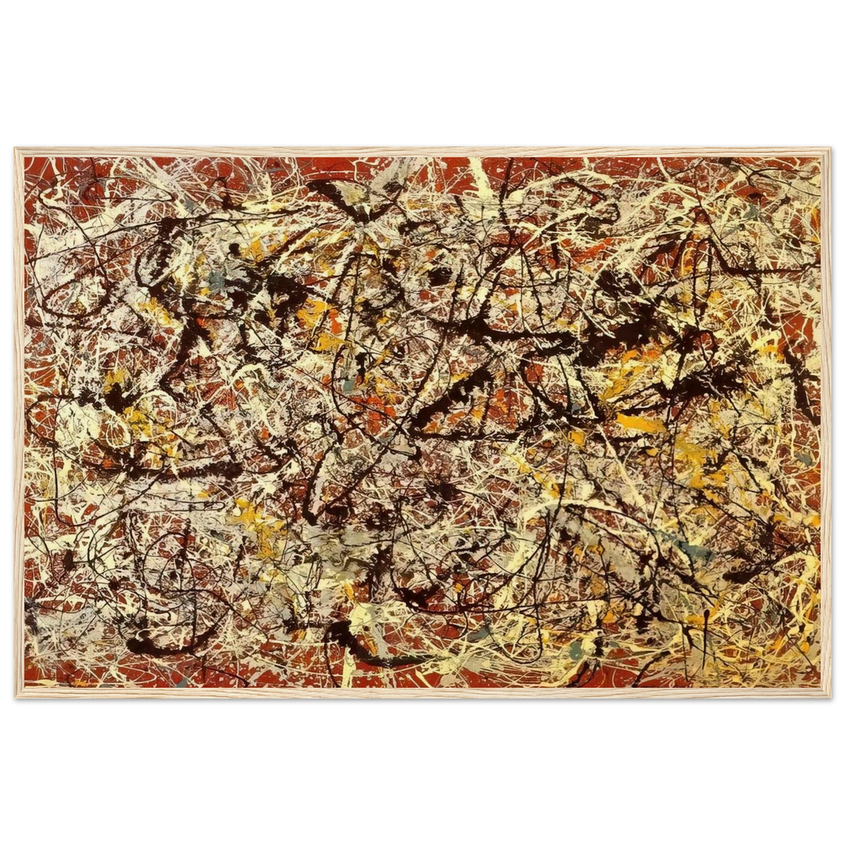 MURAL ON INDIAN RED GROUND 1950 Framed Poster | Jackson Pollock Framed Prints Wall Art | Jackson Pollock Store